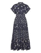 Poplin Shirt Dress Knelang Kjole Multi/patterned By Ti Mo