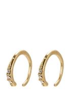 Abril Crystal Huggie Hoops Accessories Jewellery Earrings Hoops Gold P...