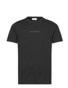 Lindbegrh Print Tee S/S Tops T-shirts Short-sleeved Black Lindbergh