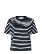 Slfelfrida Ss Contrast Boxy Tee Stripe Tops T-shirts & Tops Short-slee...