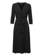 Mid Weight Mj-Dress Knelang Kjole Black Lauren Ralph Lauren