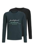 Jjgreat B2S Logo Tee Ls 2Pk Mp Jnr Tops T-shirts Long-sleeved T-shirts...