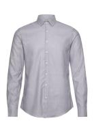 Stretch Collar Tonal Slim Shirt Tops Shirts Business Grey Calvin Klein