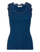 Rwbabette Sl U-Neck Long Lace Top Tops T-shirts & Tops Sleeveless Blue...