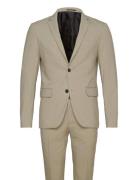 Plain Mens Suit - Normal Lenght Dress Beige Lindbergh