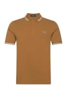 Twin Tipped Fp Shirt Tops Polos Short-sleeved Brown Fred Perry