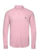 Featherweight Mesh-Lsl-Knt Designers Shirts Casual Pink Polo Ralph Lau...