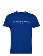 Tommy Logo Tee Tops T-shirts Short-sleeved Blue Tommy Hilfiger