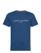 Tommy Logo Tee Tops T-shirts Short-sleeved Blue Tommy Hilfiger