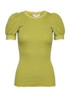 Organic T-Shirt W/ Lace Tops T-shirts & Tops Short-sleeved Green Rosem...