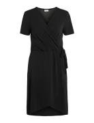 Vinayeli S/S Knee Wrap Dress/Su - Noos Knelang Kjole Black Vila