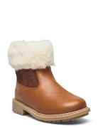 Timian Wool Top Boot Vinterstøvletter Pull On Brown Wheat