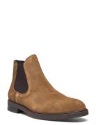 Slhblake Suede Chelsea Boot Noos Støvletter Chelsea Boot Brown Selecte...