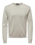 Onswyler Life Ls Crew Knit Tops Knitwear Round Necks Beige ONLY & SONS