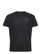 Men Core Running T-Shirt S/S Sport T-shirts Short-sleeved Black Newlin...