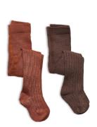 Stocking - Rib Tights Brown Minymo