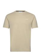 Micro Logo Interlock T-Shirt Tops T-shirts Short-sleeved Beige Calvin ...