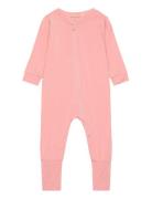 Nightsuit Ls Pyjamas Sie Jumpsuit Pink Minymo