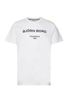 Borg Logo T-Shirt Sport T-shirts Short-sleeved White Björn Borg