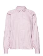 Lr-Isla Solid Tops Shirts Long-sleeved Pink Levete Room