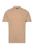 Slhdante Ss Polo Noos Tops Polos Short-sleeved Beige Selected Homme