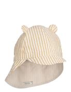 Gorm Reversible Seersucker Sun Hat Solhatt Yellow Liewood
