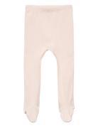 Baby Rib Tights W. Feet Bottoms Trousers Pink Copenhagen Colors