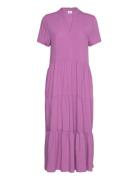 Edasz Ss Maxi Dress Knelang Kjole Pink Saint Tropez