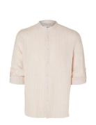 Slhregkylian-Linen Shirt Ls Band Tops Shirts Casual Pink Selected Homm...