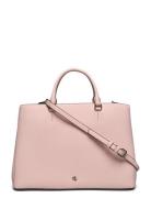 Crosshatch Leather Large Hanna Satchel Bags Top Handle Bags Pink Laure...