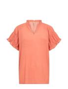 Sc-Calypso Tops Blouses Short-sleeved Orange Soyaconcept