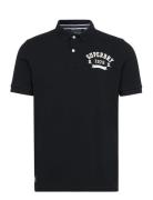 Applique Classic Fit Polo Tops Polos Short-sleeved Black Superdry