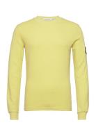 Badge Waffle Ls Tee Tops Sweat-shirts & Hoodies Sweat-shirts Yellow Ca...