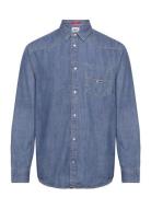 Tjm Rlx Western Denim Shirt Tops Shirts Casual Blue Tommy Jeans