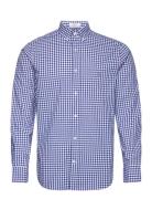 Reg Classic Poplin Gingham Shirt Tops Shirts Casual Blue GANT