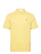 Reg Shield Ss Pique Polo Tops Polos Short-sleeved Yellow GANT
