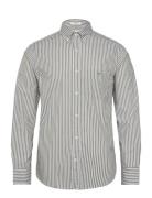 Reg Classic Poplin Stripe Shirt Tops Shirts Casual Green GANT