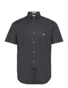 Reg Classic Poplin Ss Shirt Tops Shirts Short-sleeved Black GANT