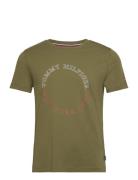 Monotype Roundle Tee Tops T-shirts Short-sleeved Green Tommy Hilfiger