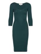 Merino Wool Dress Knelang Kjole Green Rosemunde