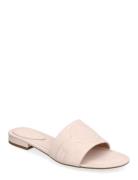 Alegra Iii Nappa Leather Slide Sandal Flate Sandaler Pink Lauren Ralph...