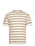 Stripe Ss T-Shirt Tops T-shirts Short-sleeved Beige GANT