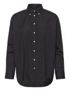 D1. Relaxed Bd Luxury Poplin Tops Shirts Long-sleeved Black GANT