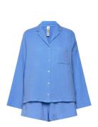 Pyjama Set Cotton Gauze Pyjamas Blue Lindex