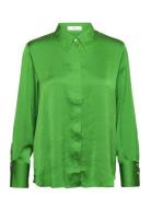 Ideale Tops Shirts Long-sleeved Green Mango