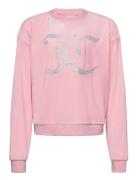 Diamante Velour Crew Tops Sweat-shirts & Hoodies Sweat-shirts Pink Jui...