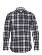 Reg Poplin Check Shirt Tops Shirts Casual Black GANT