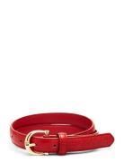 Crocodile Effect Belt Belte Red Mango