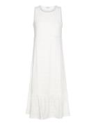 Broderie Anglaise Dress Knelang Kjole White Bubbleroom