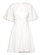 Draped Front Structured Dress Kort Kjole White Bubbleroom